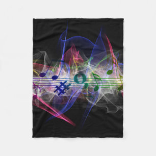 Abstrakte Musiknote Fleecedecke