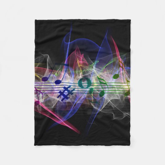 Abstrakte Musiknote Fleecedecke (Vorderseite)
