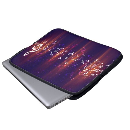 Abstrakte Musiknoten Hintergrund Notebook-Sieb Laptopschutzhülle (Vorne Knopf)