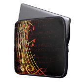 Abstrakte Musiknoten Hintergrund Notebook-Sieb Laptopschutzhülle (Vorderseite Links)