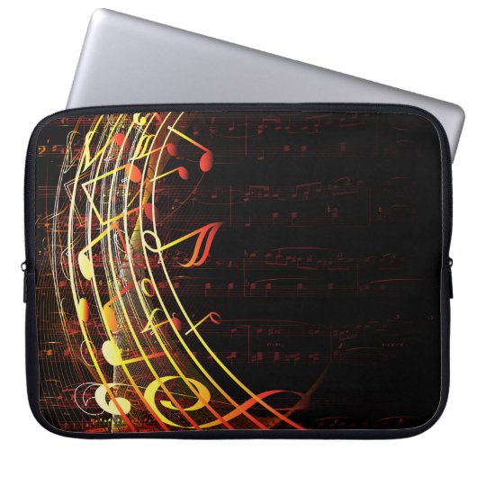 Abstrakte Musiknoten Hintergrund Notebook-Sieb Laptopschutzhülle (Vorderseite)