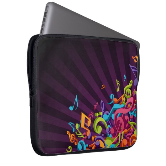 Abstrakte Musiknoten Hintergrund Notebook-Sieb Laptopschutzhülle (Vorne Rechts)