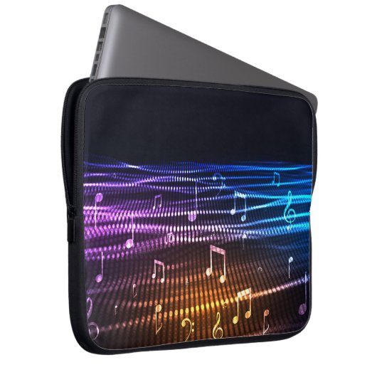Abstrakte Musiknoten Hintergrund Notebook-Sieb Laptopschutzhülle (Vorne Rechts)