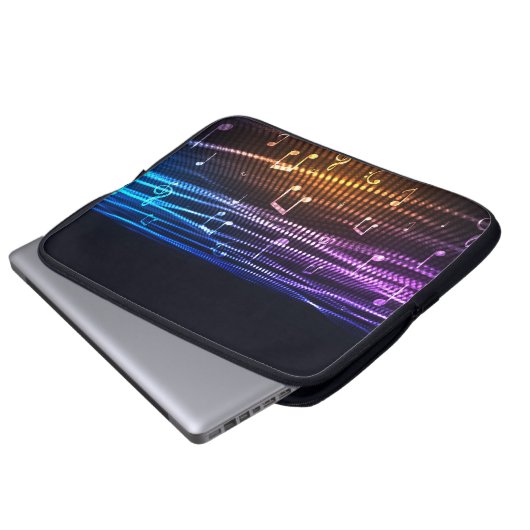 Abstrakte Musiknoten Hintergrund Notebook-Sieb Laptopschutzhülle (Vorne Knopf)