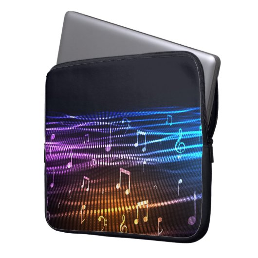 Abstrakte Musiknoten Hintergrund Notebook-Sieb Laptopschutzhülle (Vorderseite Links)