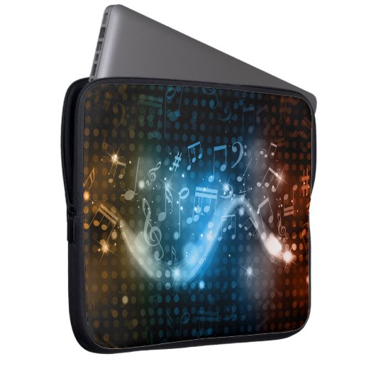 Abstrakte Musiknoten Hintergrund Notebook-Sieb Laptopschutzhülle (Vorne Rechts)