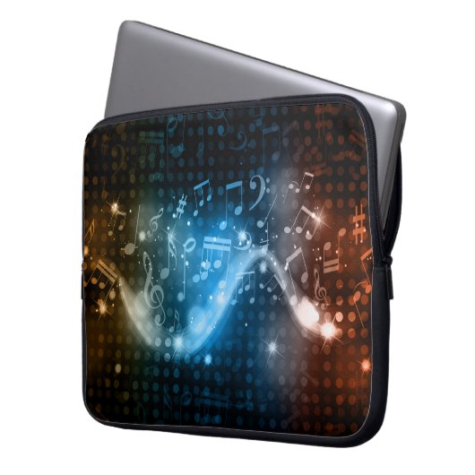 Abstrakte Musiknoten Hintergrund Notebook-Sieb Laptopschutzhülle (Vorderseite Links)