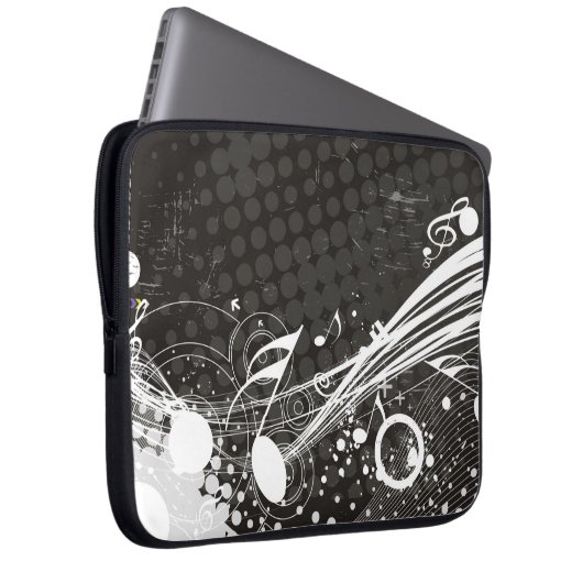 Abstrakte Musiknoten Hintergrund Notebook-Sieb Laptopschutzhülle (Vorne Rechts)