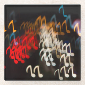 Abstrakte Musiknoten: Hintergrundbeleuchtung Glasuntersetzer