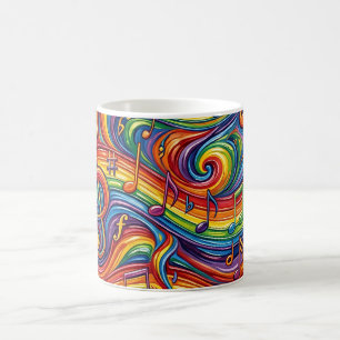 Abstrakte Musiknoten Regenbogen-Fluss-Kaffeetasse Kaffeetasse