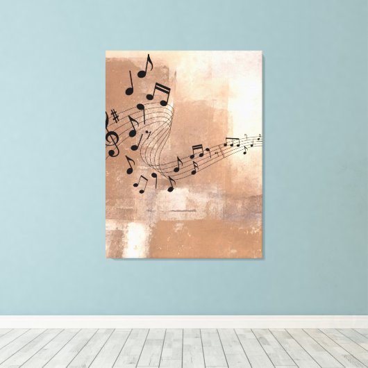 Abstrakte Musiknoten Stretchierte Leinwand (Insitu (Holzboden))