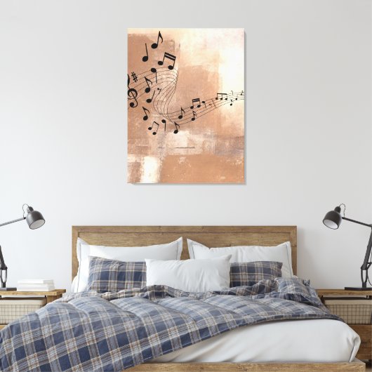 Abstrakte Musiknoten Stretchierte Leinwand (Insitu (Schlafzimmer))