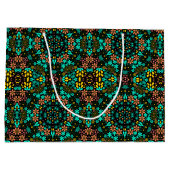 Abstrakte Mussaikkaleidoskopie, blühende Blume sch Große Geschenktüte (Rückseite)