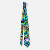 Abstrakte Muster Aquamarin farbenfroh leuchtend he Krawatte (Rückseite)