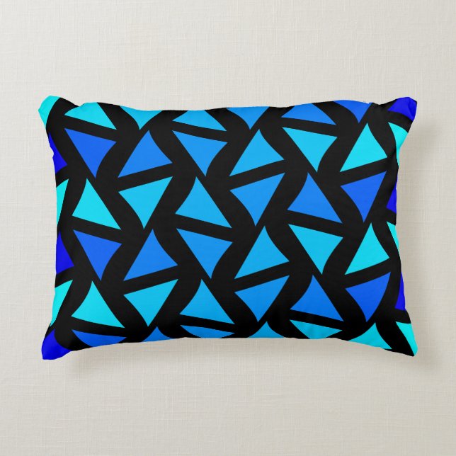 Abstrakte Muster-Blues Dekokissen (Vorderseite)