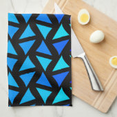 Abstrakte Muster-Blues Geschirrtuch (Viertel Falte)