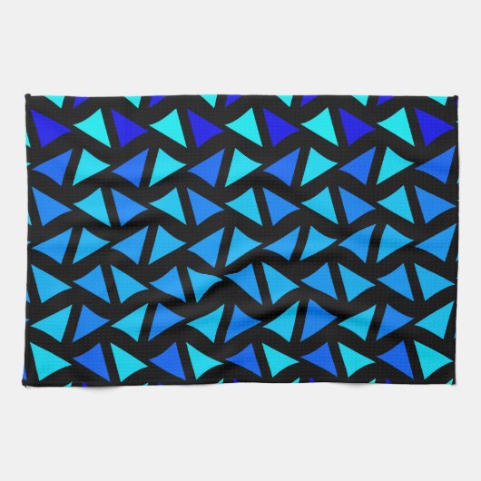 Abstrakte Muster-Blues Geschirrtuch (Horizontal)