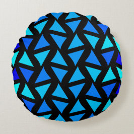 Abstrakte Muster-Blues Rundes Kissen