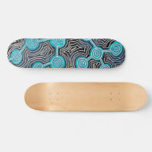 Abstrakte Muster im Aborigines-Stil Lebenslinien Skateboard (Horizontal)