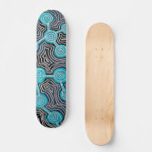 Abstrakte Muster im Aborigines-Stil Lebenslinien Skateboard (Vorderseite)
