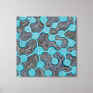 Abstrakte Muster im Stil der Aborigines: Lebenslin Leinwanddruck