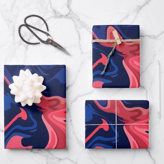 Abstrakte Muster in fett gefärbten Farben Geschenkpapier Set (Vorderseite)
