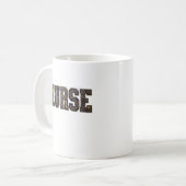 Abstrakte Muster in fetter 'NURSE'-Typografie Kaffeetasse (Vorderseite Links)