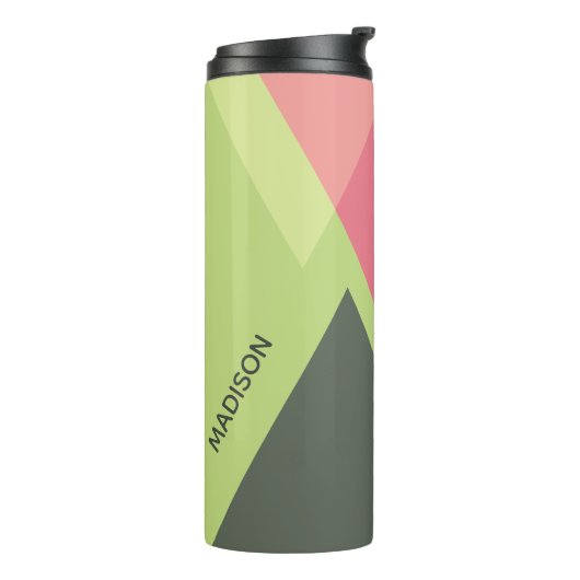 Abstrakte Muster-Nametrommel Thermosbecher (Nach links gedreht)