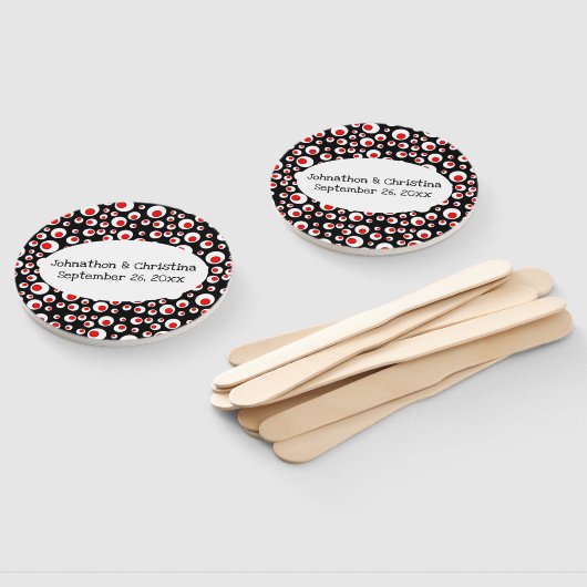 Abstrakte Muster-Rote Kreise Schwarz Fächer (Non-assembled)