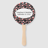 Abstrakte Muster-Rote Kreise Schwarz Fächer (Vorderseite)