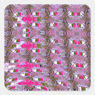 Abstrakte Musterkunst drucken, dicht und komplizie Quadratischer Aufkleber