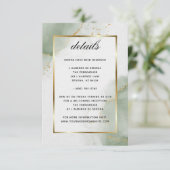 Abstrakte Mute Sage Gold - Marmordetails RSVP Karte (Stehend Vorderseite)