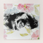 Abstrakte Mutter- und Kinderfarbe und Aquarell Puzzle (Horizontal)