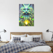 Abstrakte Mystic Cat Fantasy Art Leinwanddruck (Insitu (Schlafzimmer))
