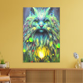 Abstrakte Mystic Cat Fantasy Art Leinwanddruck (Insitu (Wohnzimmer))