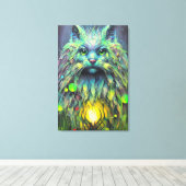 Abstrakte Mystic Cat Fantasy Art Leinwanddruck (Insitu (Holzboden))