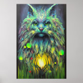Abstrakte Mystic Cat Fantasy Art Poster (Vorne)