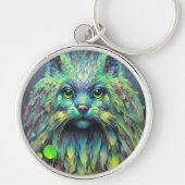 Abstrakte Mystic Cat Fantasy Art Schlüsselanhänger (Vorne)