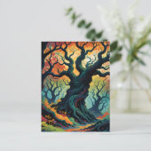 Abstrakte mystische Bäume Feiertagspostkarte (Stehend Vorderseite)