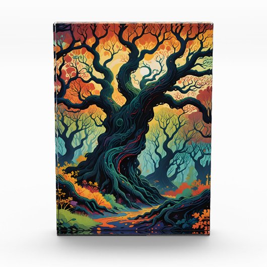 Abstrakte mystische Bäume Fotoblock (Vorderseite)