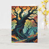 Abstrakte mystische Bäume Karte (Gelbe Blume)