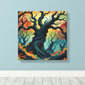 Abstrakte mystische Bäume Leinwanddruck (Insitu (Holzboden))
