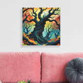 Abstrakte mystische Bäume Leinwanddruck (Insitu (Wohnzimmer))