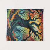 Abstrakte mystische Bäume Wandteppich (Vorderseite (Horizontal))