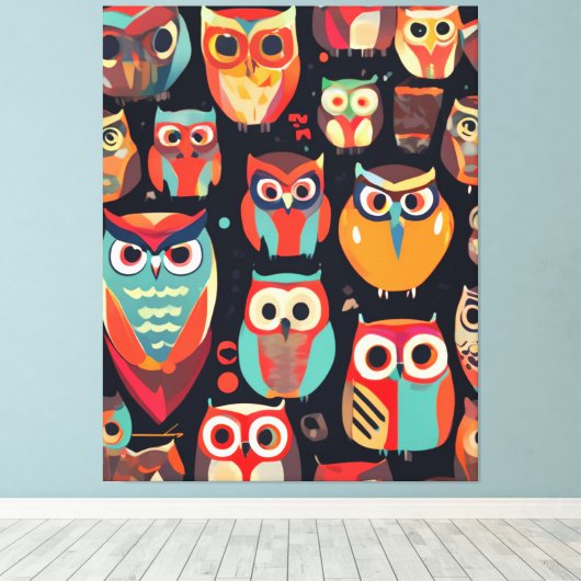 Abstrakte Nachtbeobachter Leinwanddruck (Insitu (Holzboden))