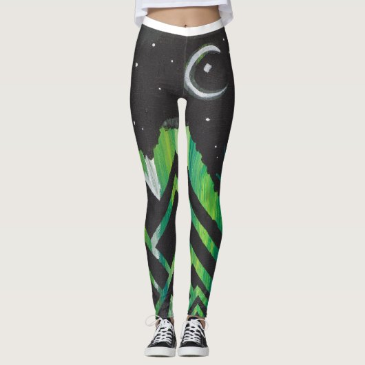 Abstrakte nächtliche Leggings (Vorderseite)