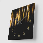 Abstrakte Nachtlicht Meer glänzend goldschwarz w Z Quadratische Wanduhr (Winkel)