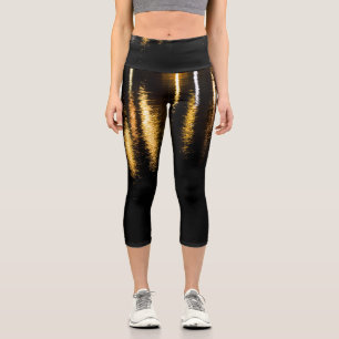 Abstrakte Nachtlichter Meerglanz-Reflexion Capri Leggings