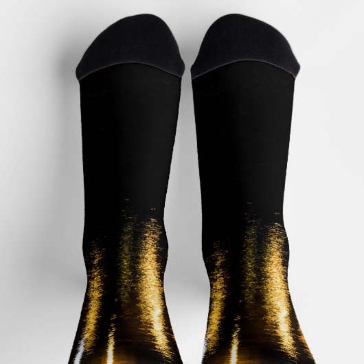 Abstrakte Nachtlichter Meerglanz-Reflexion Socken (Oben)