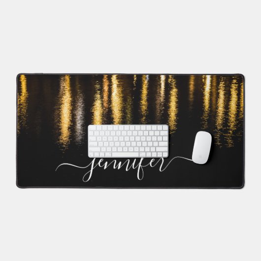 Abstrakte Nachtlichter Meergold Schwarzer Individu Schreibtischunterlage (Tastatur & Maus)
